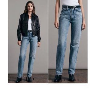 Rag & Bone Alex High-Rise Straight Jeans Denim Lucy Wash Blue NWT 29
